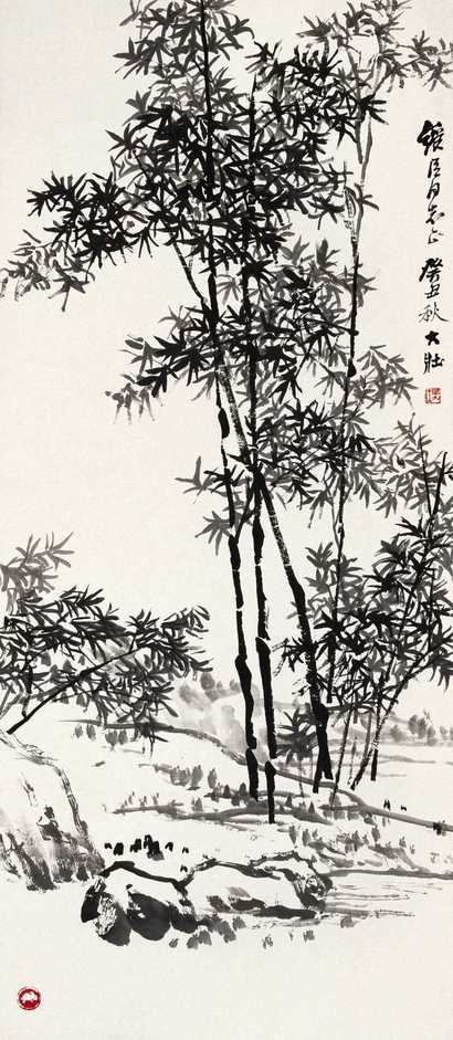 张大壮 临溪风标图 立轴